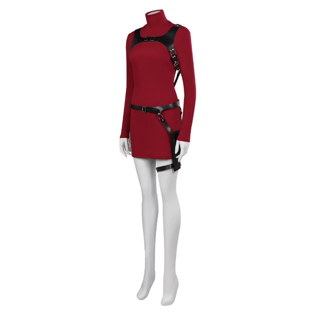 Female Ada Cosplay Wong Costume Dress Belt Roleplay Outfits Fantasia Halloween Carnival Disguise Suit for Adult Women Girls