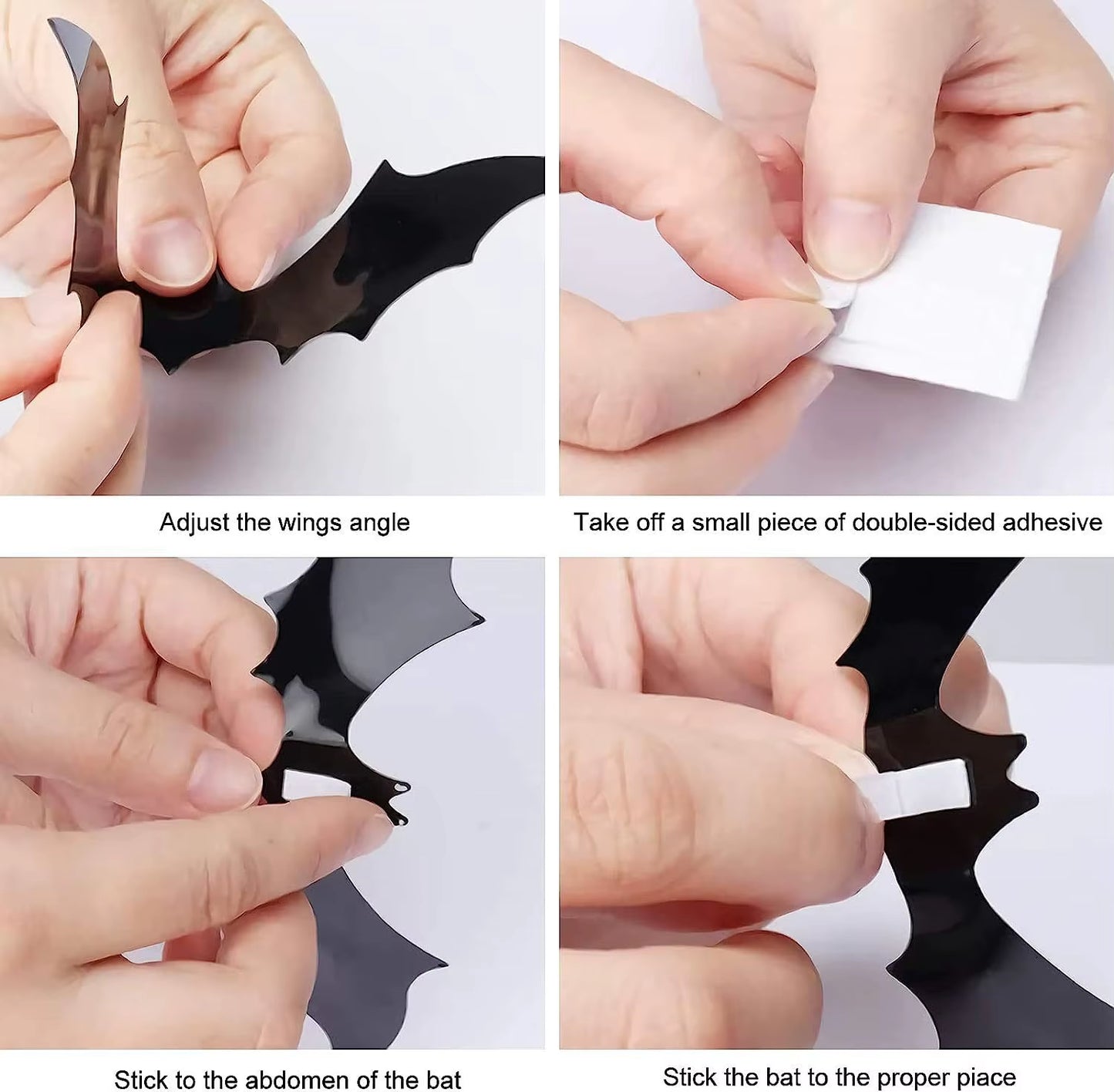 Halloween 3D Black Bat Wall Stickers Removable Halloween DIY Wall Decal Halloween Party Decoration Horror Bats Stickers