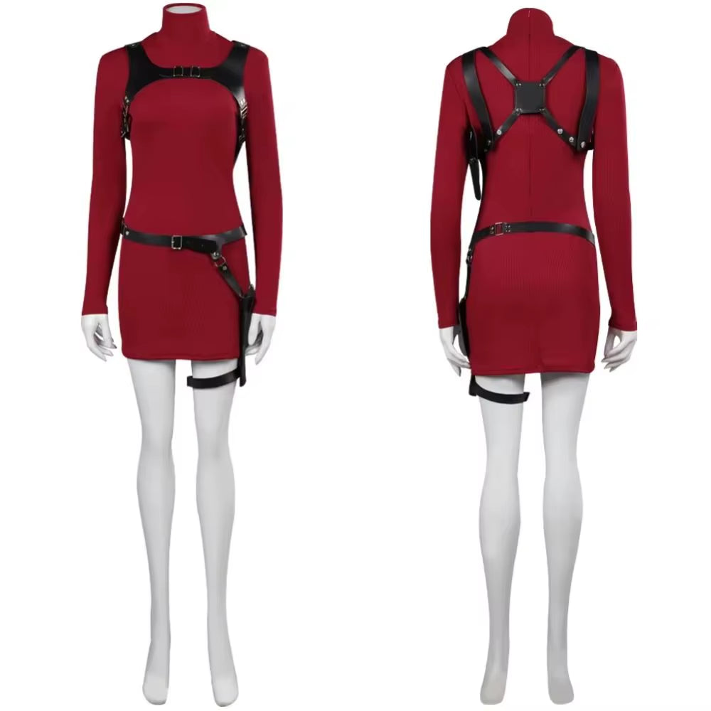 Female Ada Cosplay Wong Costume Dress Belt Roleplay Outfits Fantasia Halloween Carnival Disguise Suit for Adult Women Girls