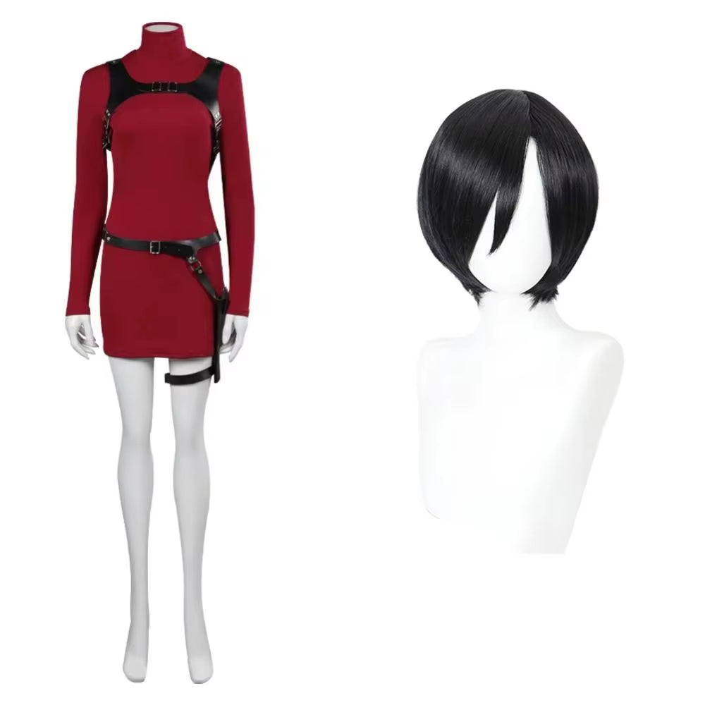 Female Ada Cosplay Wong Costume Dress Belt Roleplay Outfits Fantasia Halloween Carnival Disguise Suit for Adult Women Girls