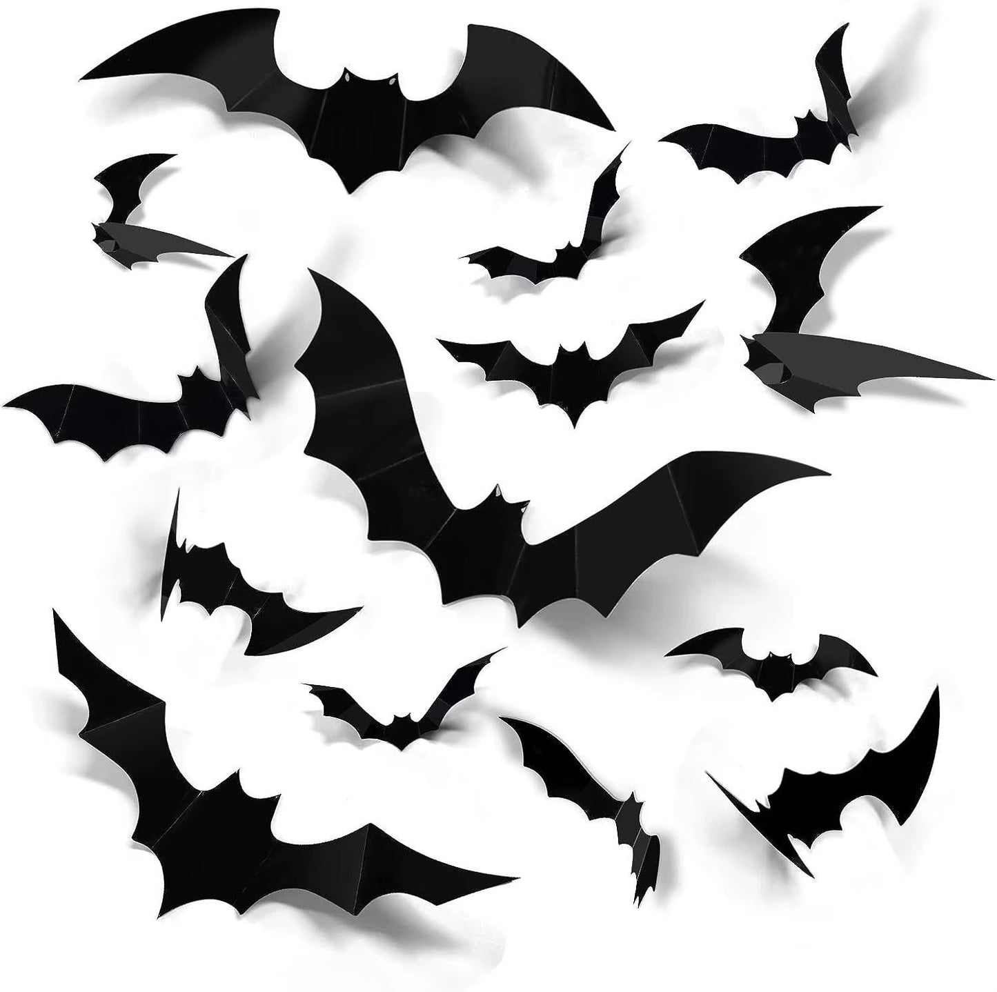 Halloween 3D Black Bat Wall Stickers Removable Halloween DIY Wall Decal Halloween Party Decoration Horror Bats Stickers