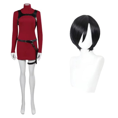 Female Ada Cosplay Wong Costume Dress Belt Roleplay Outfits Fantasia Halloween Carnival Disguise Suit for Adult Women Girls