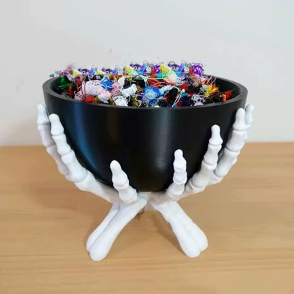 Halloween Candy Bowl Gothic Skeleton Hands Candy Storage Holder Multifunctional Halloween Organizer Holder Scary Home Decoration