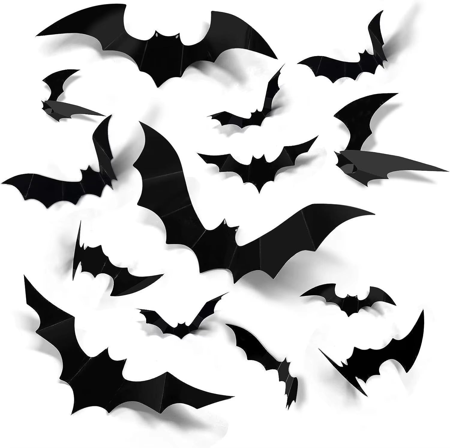Halloween 3D Black Bat Wall Stickers Removable Halloween DIY Wall Decal Halloween Party Decoration Horror Bats Stickers