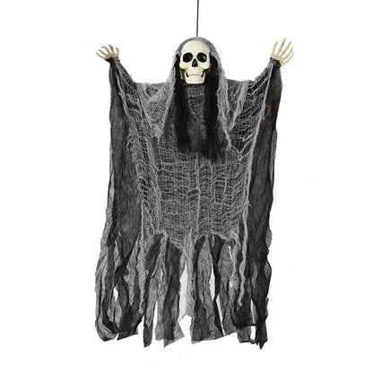 Hanging Halloween Skeletonghosts Decorations Grim Reapers for Halloween Outdoor Halloween Sound Control Light up Ghost